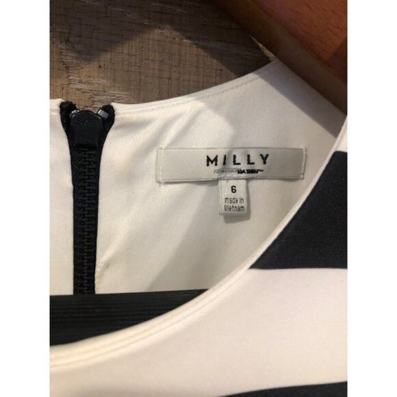 Milly Striped Lemon Empire Waist Above Knee Dress Size 6 - Picture 4 of 8